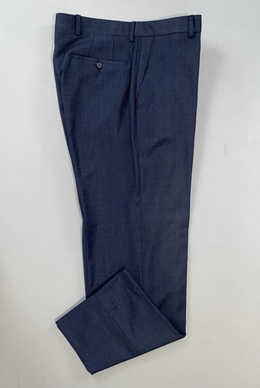 Linea Naturale Luxe Italy Flat Front Wool Dress Pants. Cobalt Birdseye, 31X30.5.